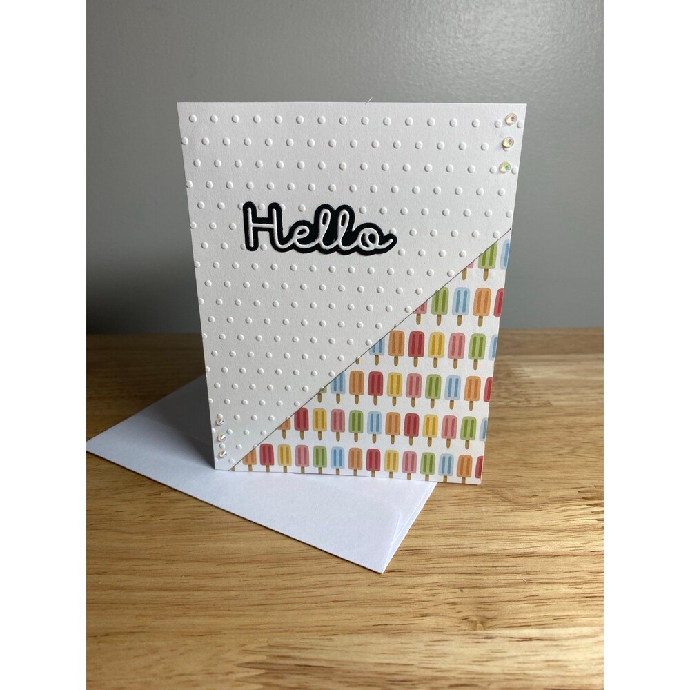 Handmade Summer Hello Blank Greeting Card A2 & Envelope